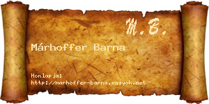 Márhoffer Barna névjegykártya